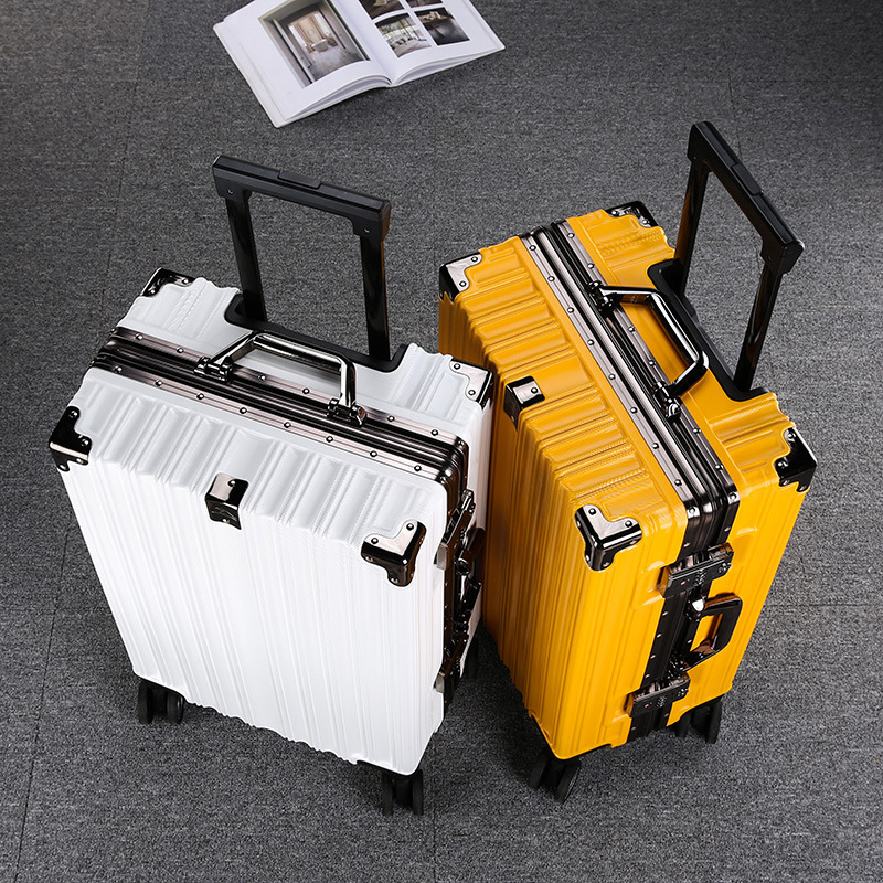 Factory Wholesale Retro Universal Wheel Aluminum Frame Suitcase Luggage Boarding Bag Men's and Women's 26-Inch 24-Inch Large Capacity Drawbar