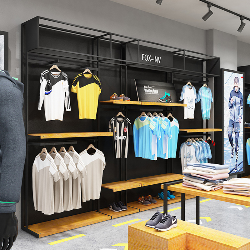 户外运动商场耐克服装店展示架陈列架落地式男装货架阿迪挂衣架子