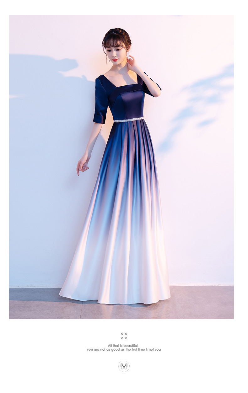 大合唱团演出服女长裙新款红歌比赛服装朗诵指挥表演主持人晚礼服