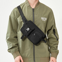 日本进口无印muj运动大容量胸包男 潮牌工装斜挎包女学生腰包