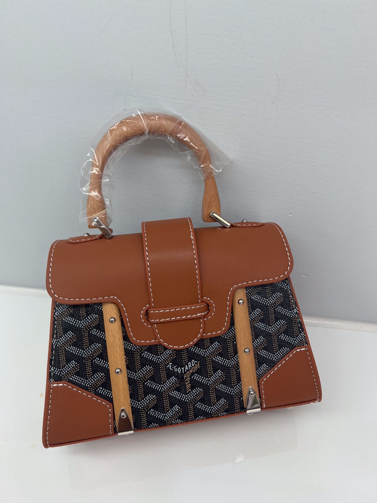 高德雅狗牙西贡包戈雅木质手提包时尚潮流手柄欧美女士包单肩斜跨