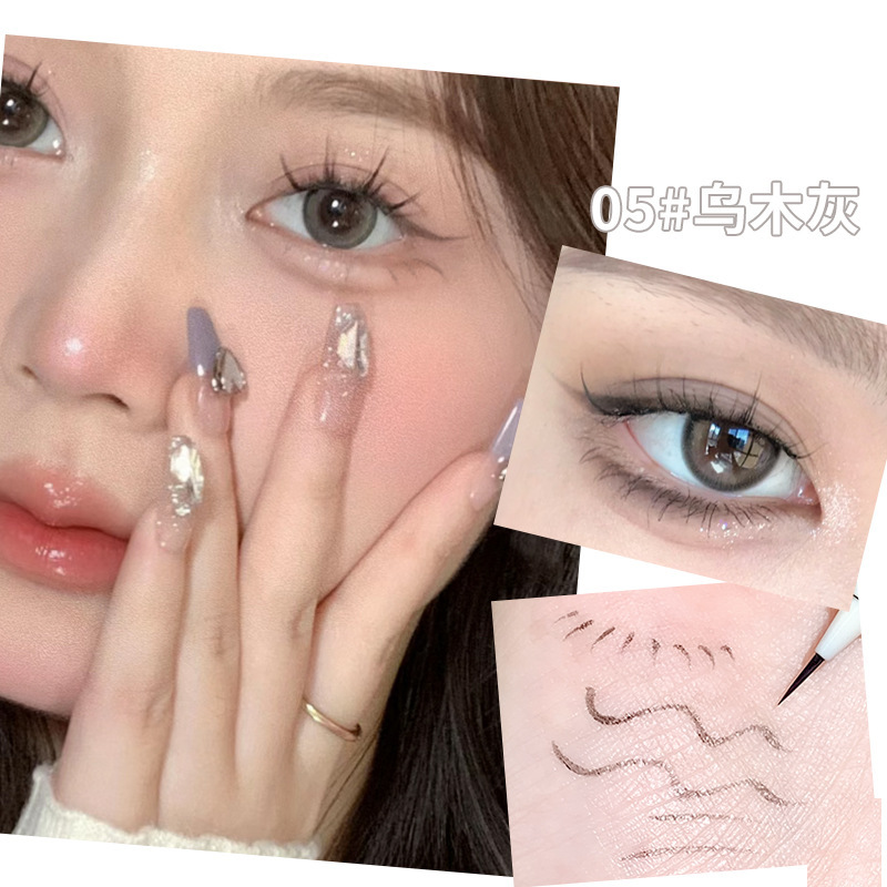 Xixi Cute Bear Soft Smooth Eyeliner Ultra-Fine Waterproof Oil-Proof Not Smudge Novice Eyelash Crouching Silkworm Pen Wholesale