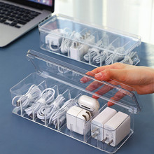 See-Through Charge Cable Organizer Box,Data Cable Management