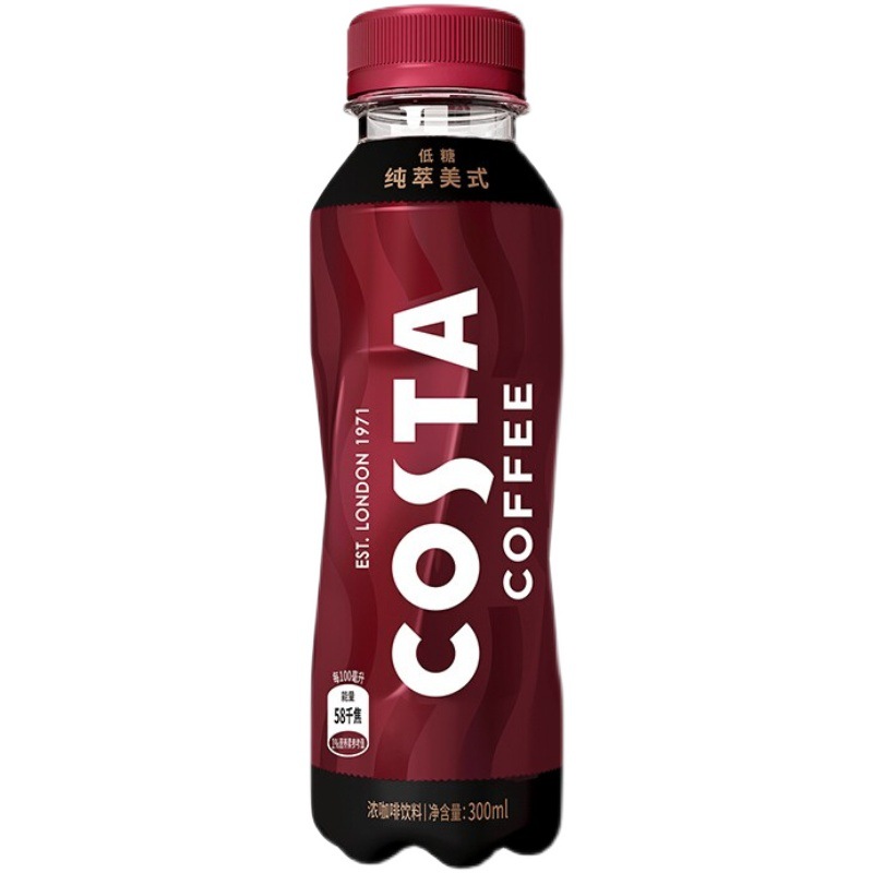 costa可口可乐300ml美式醇正拿铁5瓶装咖世家黑咖啡低糖包邮