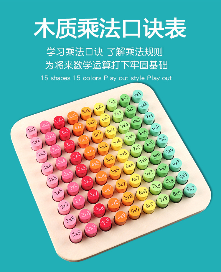 木质乘法口诀表玩具 小学数学算术乘法运算儿童早教益智教具批发