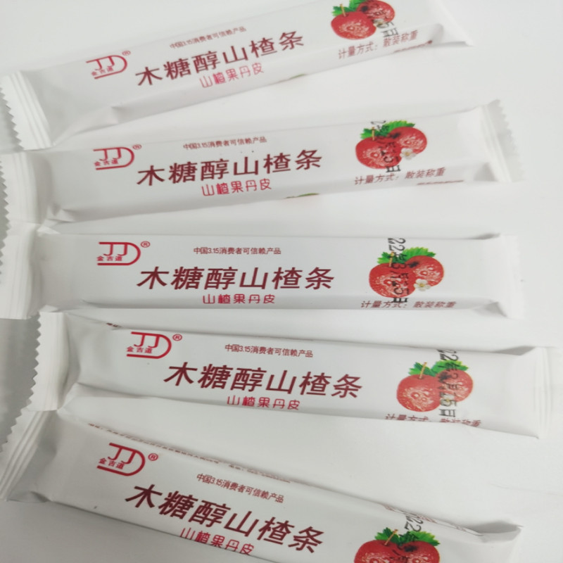 金吉道木糖醇山楂条500g天津特产山楂片果丹皮休闲果脯酸甜味蜜饯