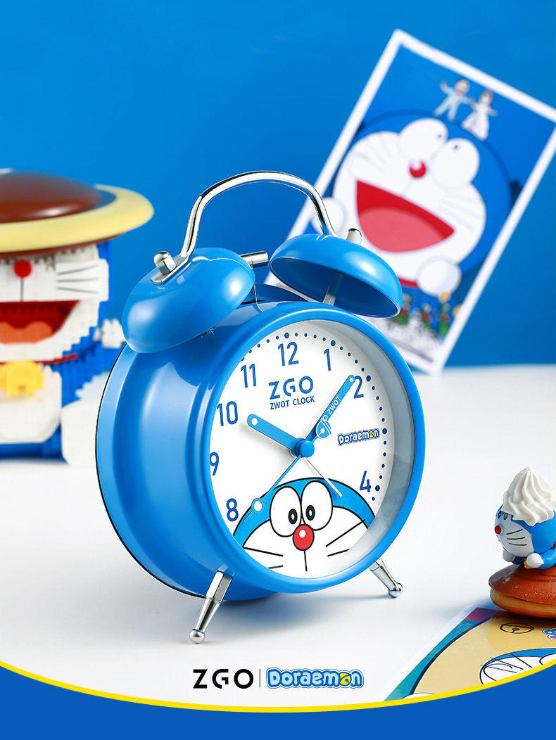 哆啦a梦卡通闹钟儿童大音量抖音爆款懒人学生卧室座钟静音床头钟