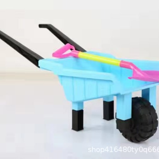儿童过家家玩具沙滩小推车2-7岁大号双轮单轮工程推土车大翻斗车