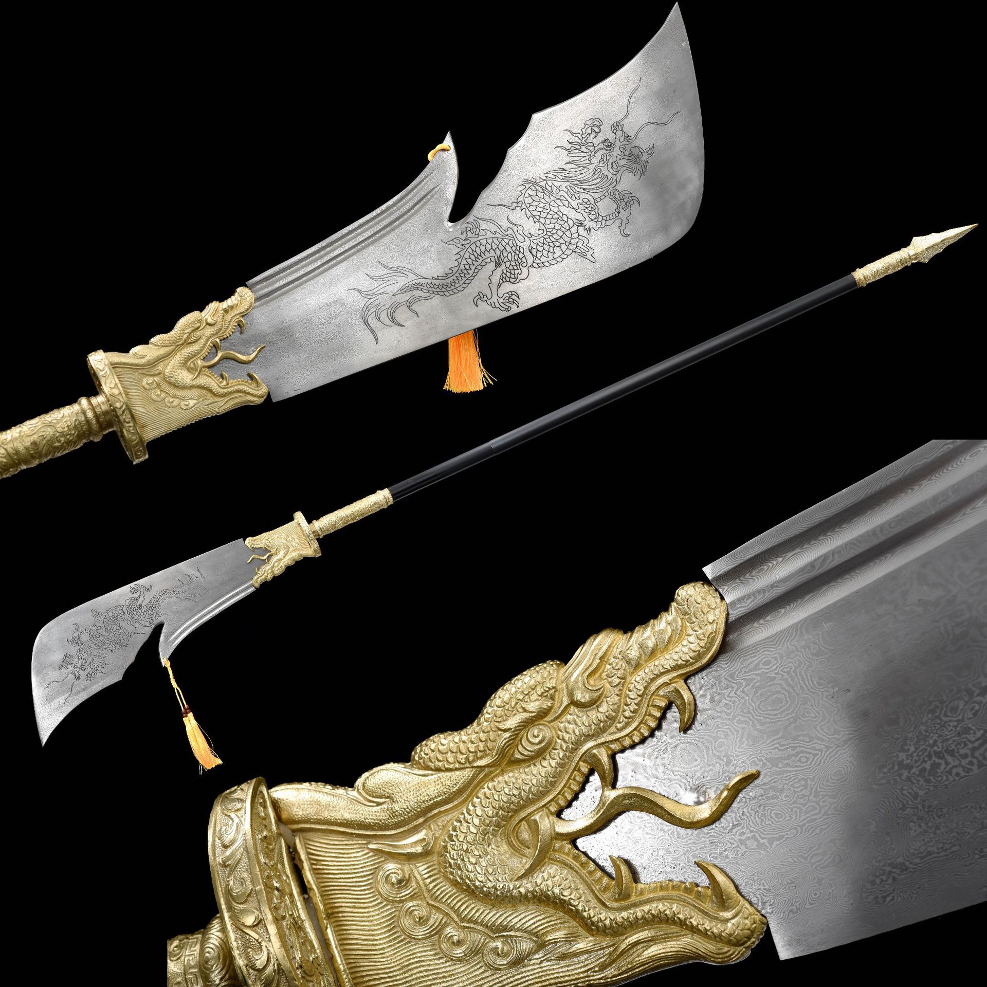 龙泉市刀剑花纹钢青龙偃月刀十八般兵器关公长刀工艺品摆件未开刃