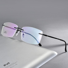 新款无框男款切边眼镜框批发商务文艺金属眼镜架方形可配度数近视