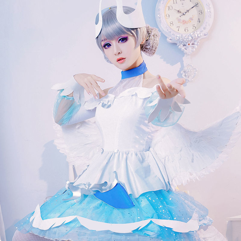 王者荣耀cos服黑白天鹅之梦小乔cosplay衣服全套装动漫女假发裙子