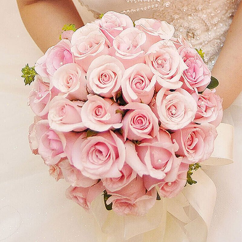 鲜花速递同城花店送花粉玫瑰结婚婚礼婚庆用花新娘手捧花北京上海