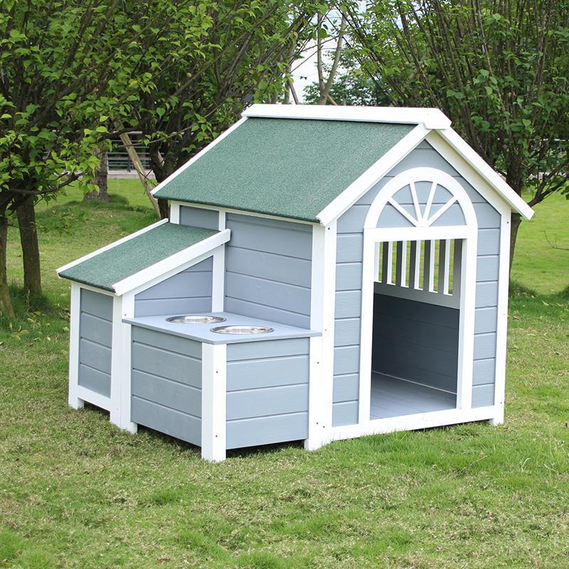 狗窝户外防雨防寒实木庭院防晒狗屋户外宠物犬犬舍木质狗笼透气