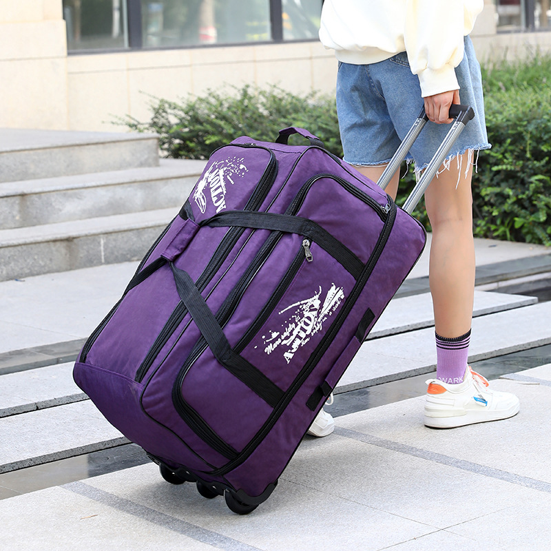 Trolley Bag Oxford Cloth Backpack Unisex Boarding Briefcase Travel Waterproof Folding Luggage Bag