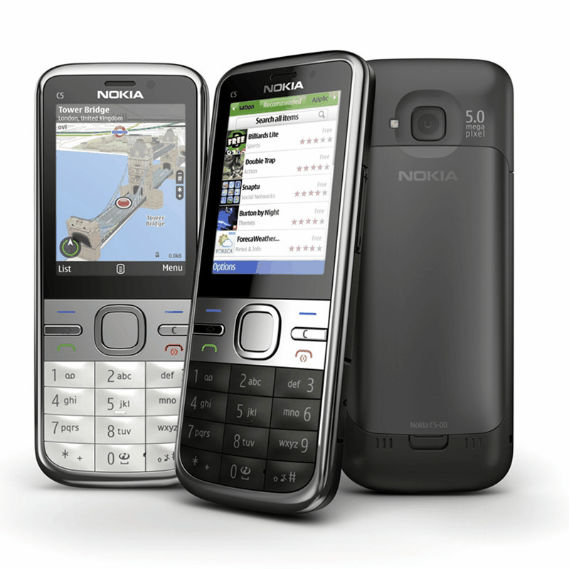 nokia/诺基亚c5-00手机 经典直板按键设计适用于收藏备用外贸礼品