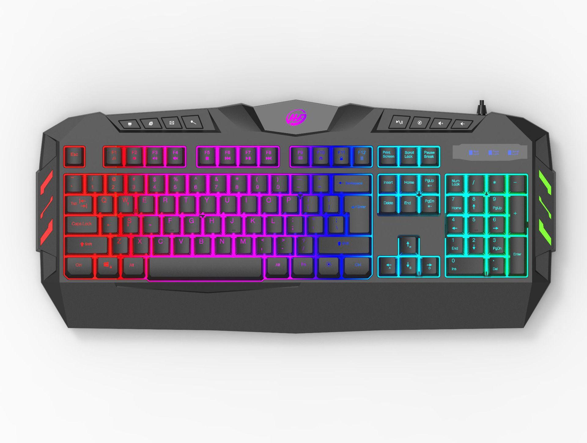 跨境亚马逊无线键盘办公笔记本字符发光104键盘鼠标一套 键盘批发