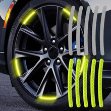 5/20pcs Car Wheel Hub Reflective Sticker Tire Rim Reflective