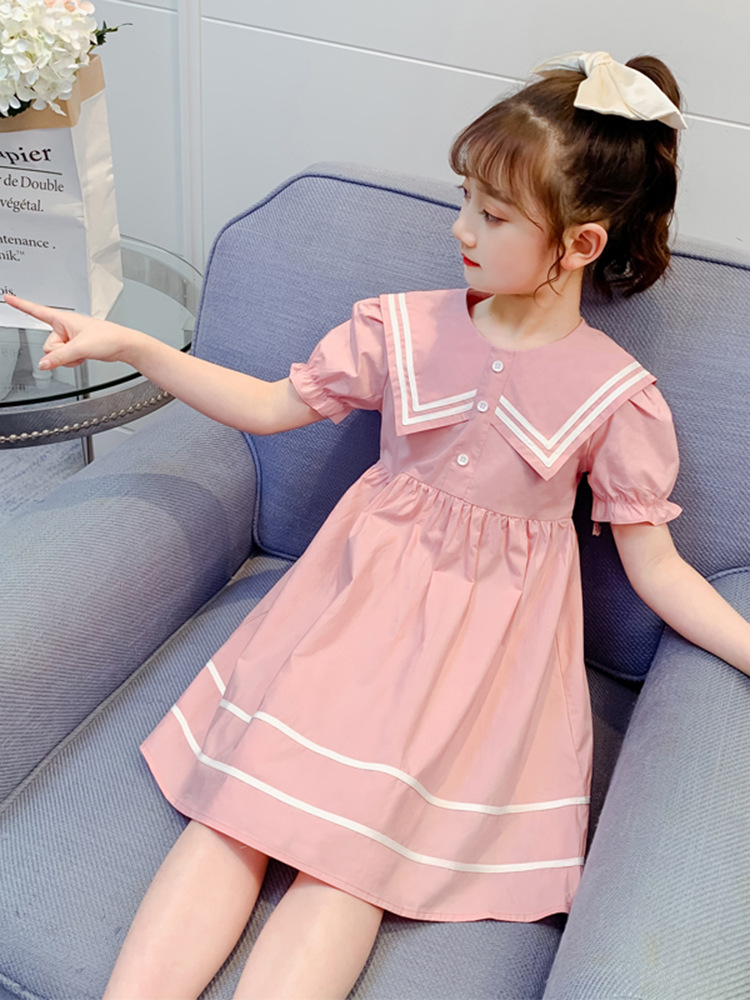女童连衣裙夏装2022新款韩版中大童夏季学院风裙子女孩洋气公主裙