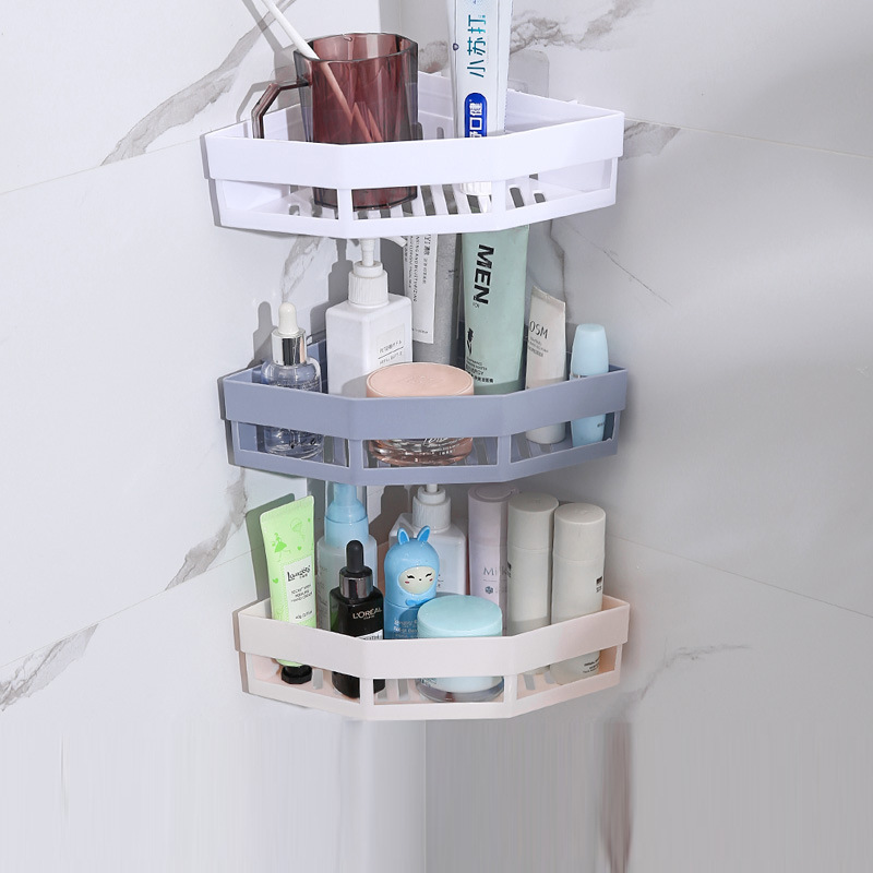triangle bathroom storage storage rack punch-free corner storage rack toilet washstand no trace in bathroom wall-mounted toilet