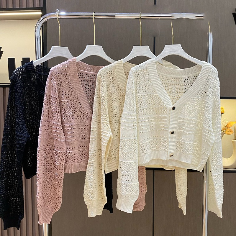 披肩外搭夏季薄款针织开衫女防晒衣设计感钩花镂空叠穿空调衫上衣