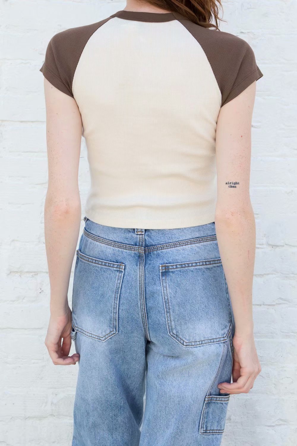 bm t恤 21夏新款插肩袖短袖t恤 修身拼色上衣打底衫 brandy同款