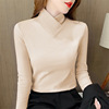75[high quality goods in stock Two-sided V-neck Base coat Autumn and winter Half a Long sleeve T-shirt