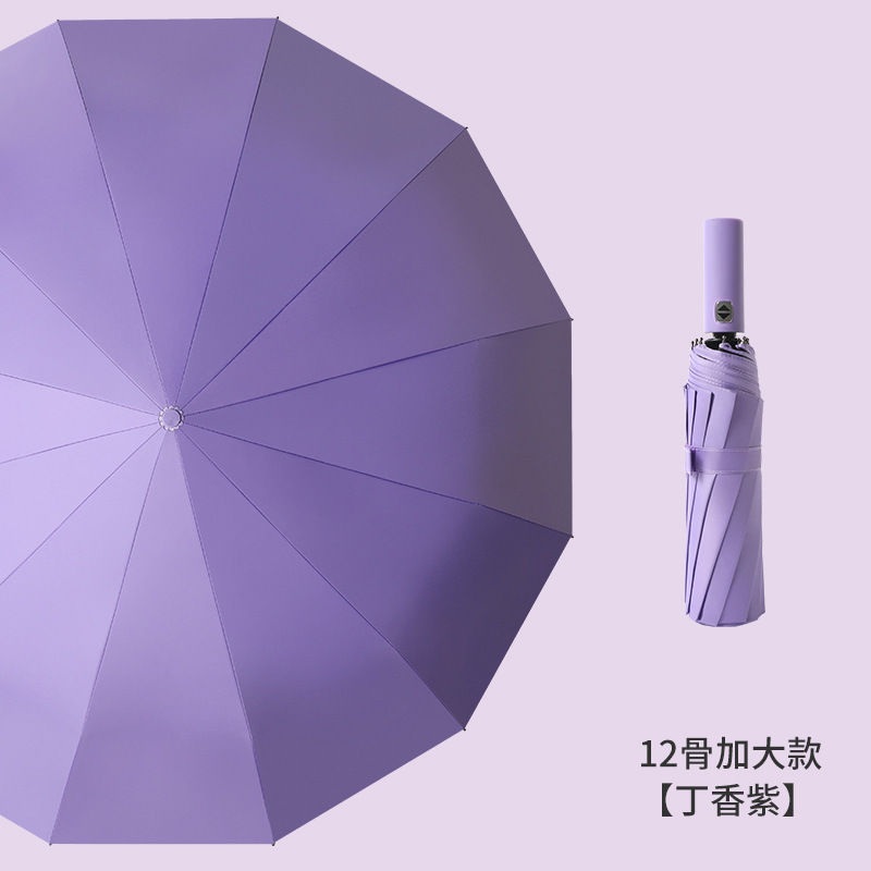 12 Bone Automatic Umbrella Sun-Proof UV Protection Sun Umbrella Flashlight Double Dragon Bone Business Sunny Umbrella