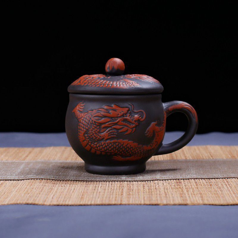 宜兴紫砂盖杯小容量茶杯功夫泡茶杯中式复古主人杯单杯迷你紫砂杯