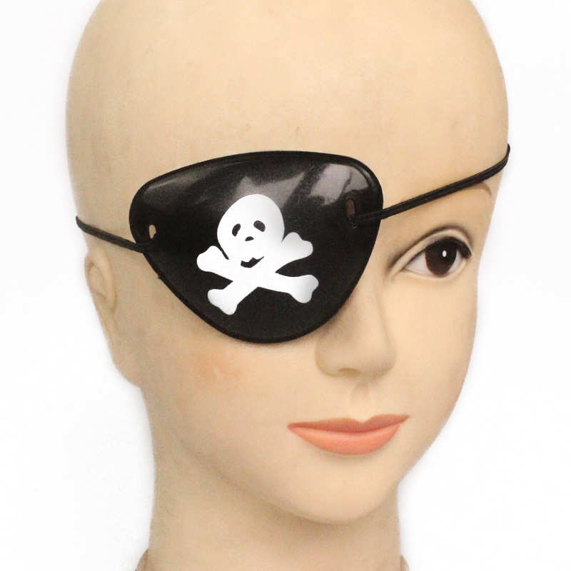 Halloween Makeup Decoration Props Plastic Pirate Eye Mask One-Eyed Dragon Skull Eye Mask Multiple Promotions