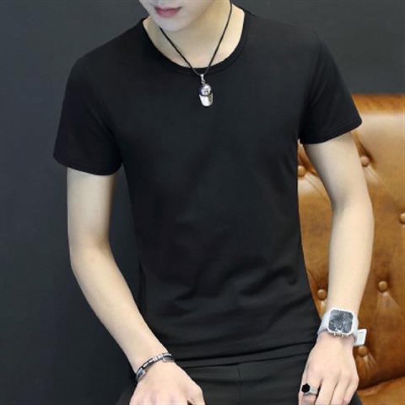 打折纯色净面静版短轴男士短袖t恤丅血全白全黑半袖便宜男衫短衣
