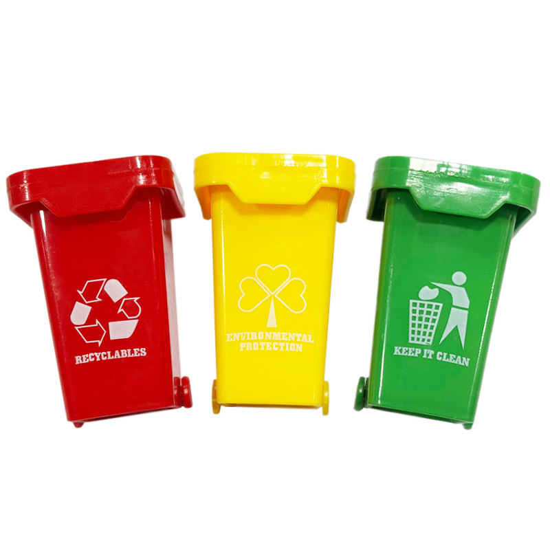 儿童迷你垃圾桶玩具亚马逊娃娃屋收纳桶 垃圾分类小垃圾桶摆件