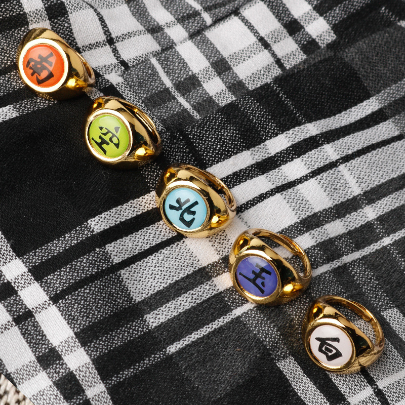 火影忍者戒指 晓组织宇智波鼬朱戒指忍者指环套装 动漫周边饰品