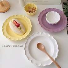 水果盘精致高端轻奢特别好看的菜盘子高级感INS风陶瓷西餐盘甜品