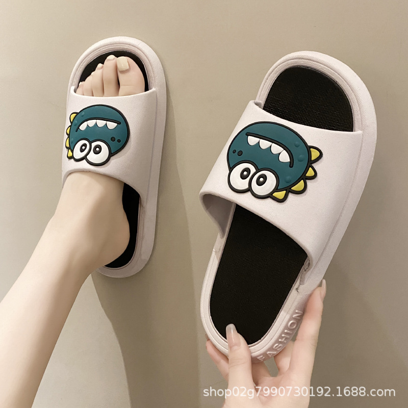 Slippers Baby Boy and Girl Summer Outdoor Wear Internet Celebrity Home Indoor Bath Cartoon Sandals Female Couple Step on Shit Feeling Men's Slippers