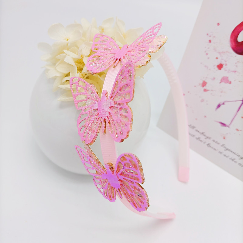 Cartoon Butterfly Headband Exquisite Onion Powder Headband Festival Party Dress up Children's Hair Accessories