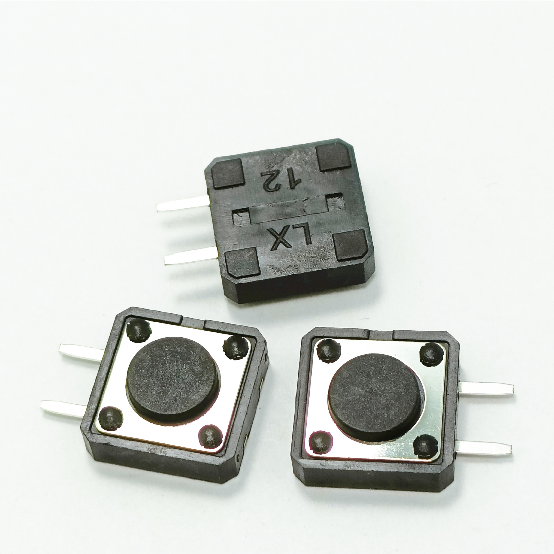 轻触开关12*12*5-12mm 边二脚 两脚侧面轻触按键微动开关