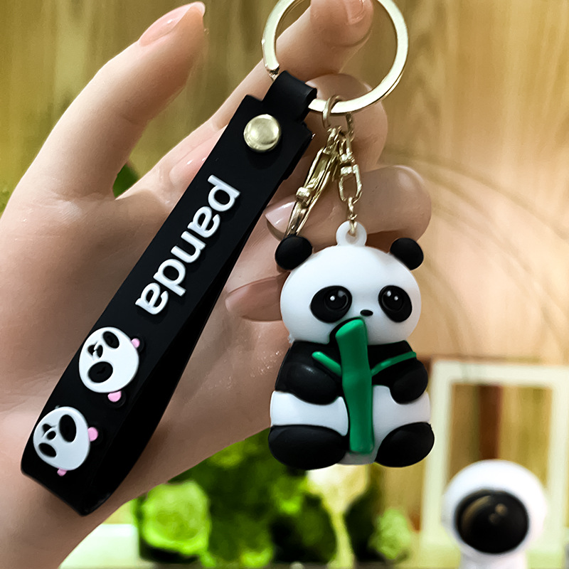 Cute Q Version Cute Bamboo Lesser Panda Keychain Bag Doll Pendant Panda Keychain Small Gift