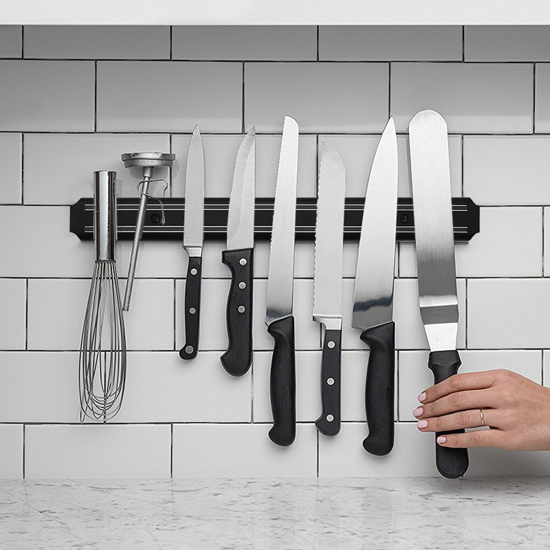 Stainless Steel Household Magnetic Knife Holder Kitchen Supplies Rack Magnet Knife Holder Punching Wall-Mounted Magnetic Tool Holder Spot