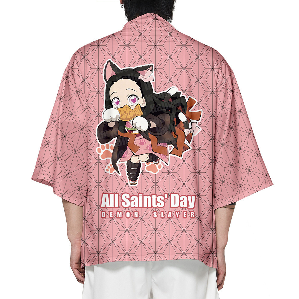 新款鬼灭之刃印花披风和服羽织q版可爱风格图案可定制大人儿童款