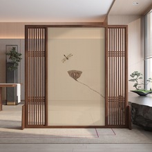 新中式屏风隔断客厅简约现代移动遮挡家用小户型玄关实木移动座屏