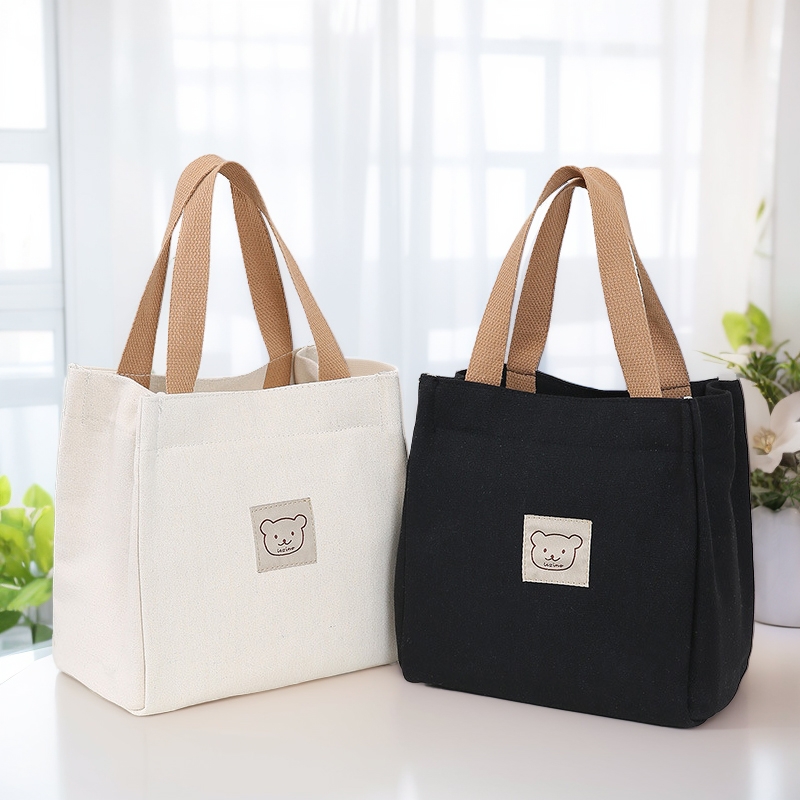 上班饭盒手提袋2024新款包包女士手拎包便当包小号帆布包提包手机