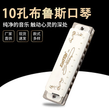 EASTTOP 东方鼎10孔布鲁斯口琴 专业演奏口琴塑盒装外贸礼品