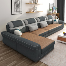 布艺沙发客厅组合藤板冬夏两用乳胶北欧大小户型简约沙发整装家具