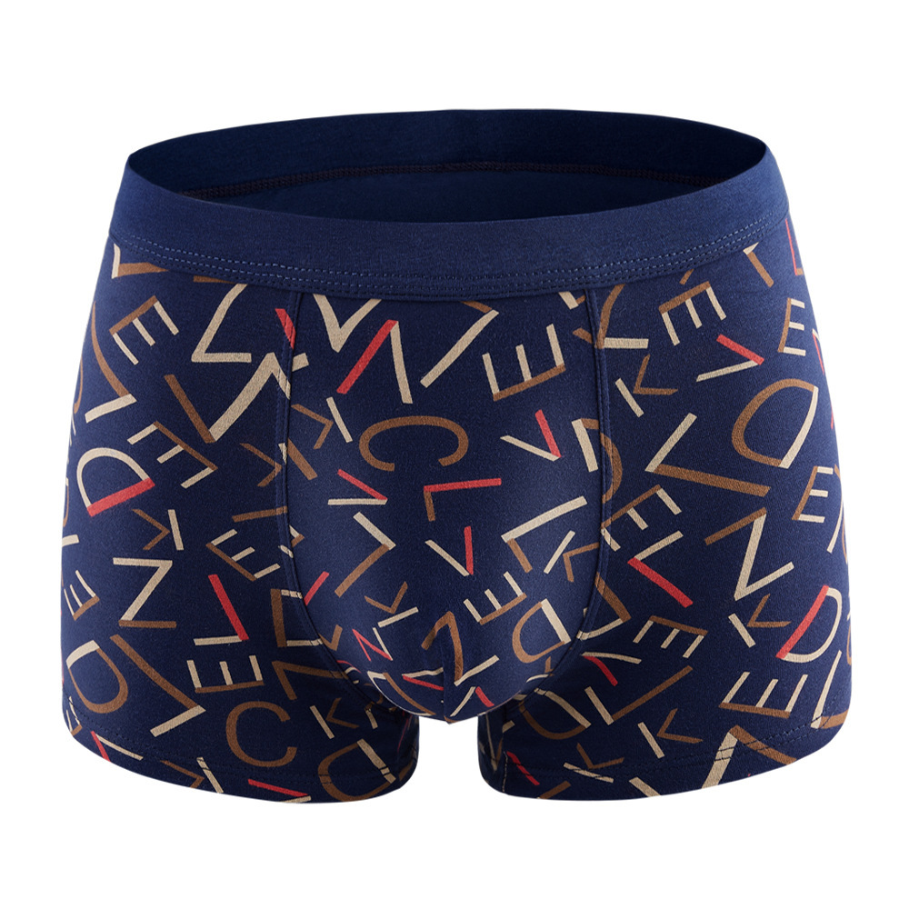 男士内裤纯棉 四角印花 男士平角裤透气 boxer shorts men boxers