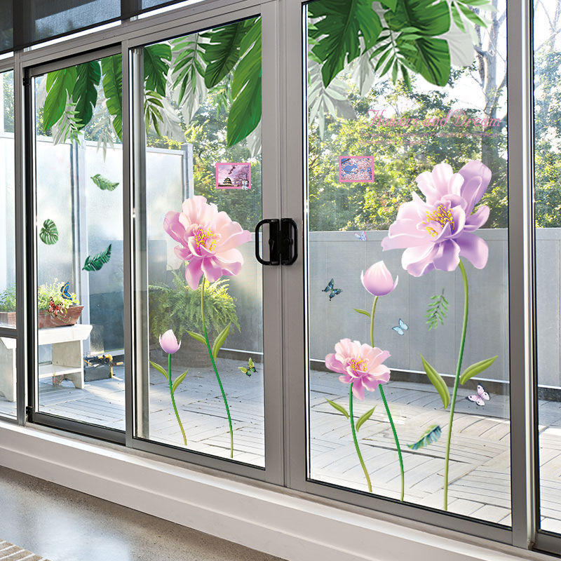 窗花玻璃贴3d立体阳台厨房门贴花卫生间门窗户贴画墙贴画创意自粘