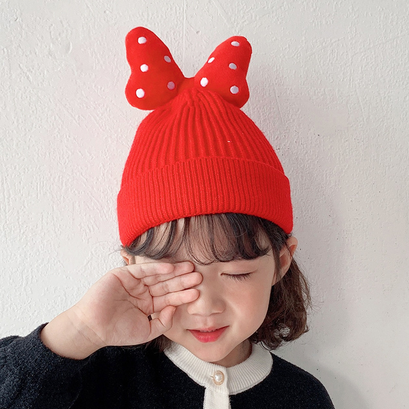 婴儿帽子秋冬季女童儿童宝宝小孩针织帽婴幼儿可爱超萌保暖毛线帽