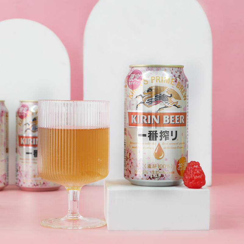 整箱日本麒麟樱花啤酒原装进口季节限定款芳醇樱花啤酒350ml*24听