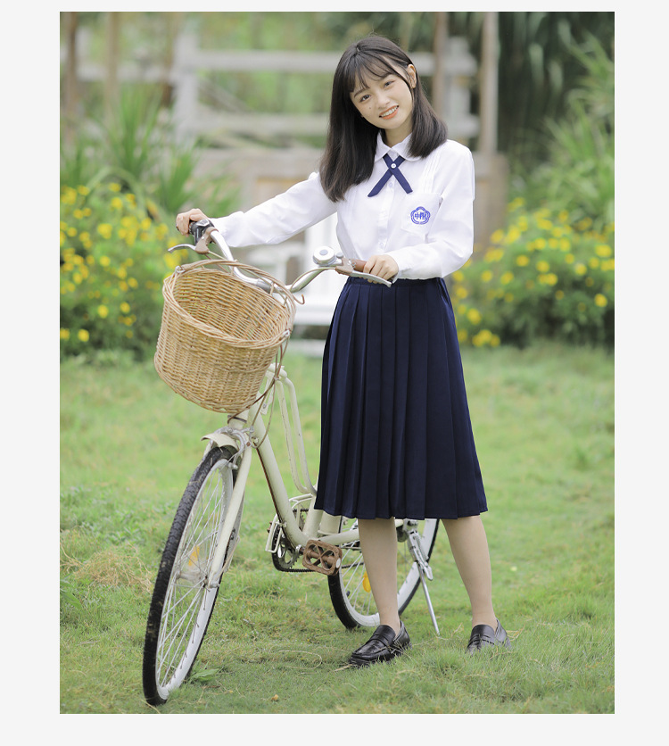 jk制服女秋季学院风台湾附中校服衬衫百褶裙高中学生毕业班服套装