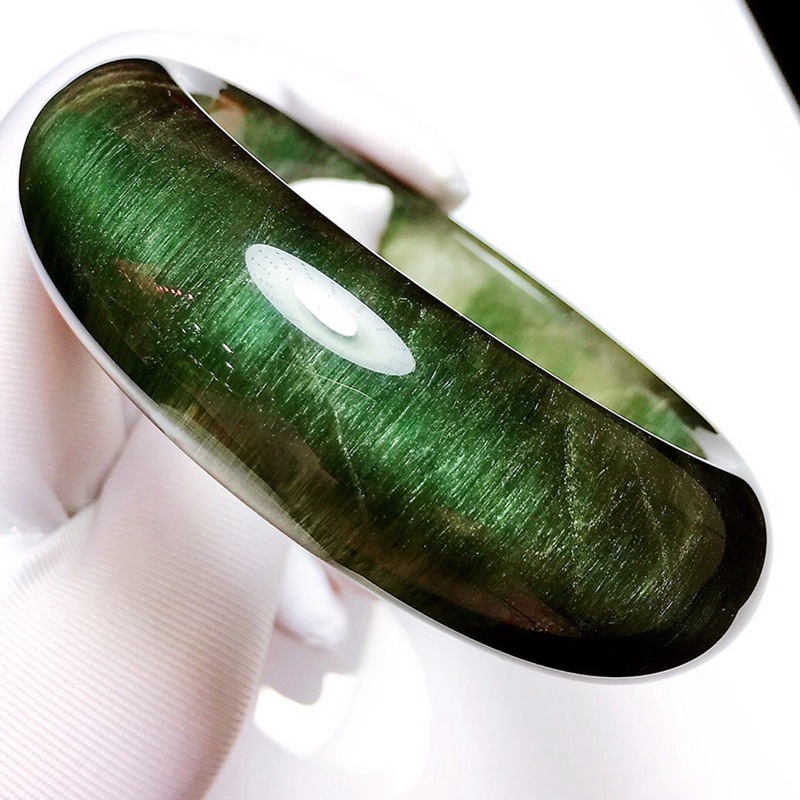 鸿硕晶珍藏巴西天然绿发晶手镯女款晶体通透发丝清爽礼品饰品