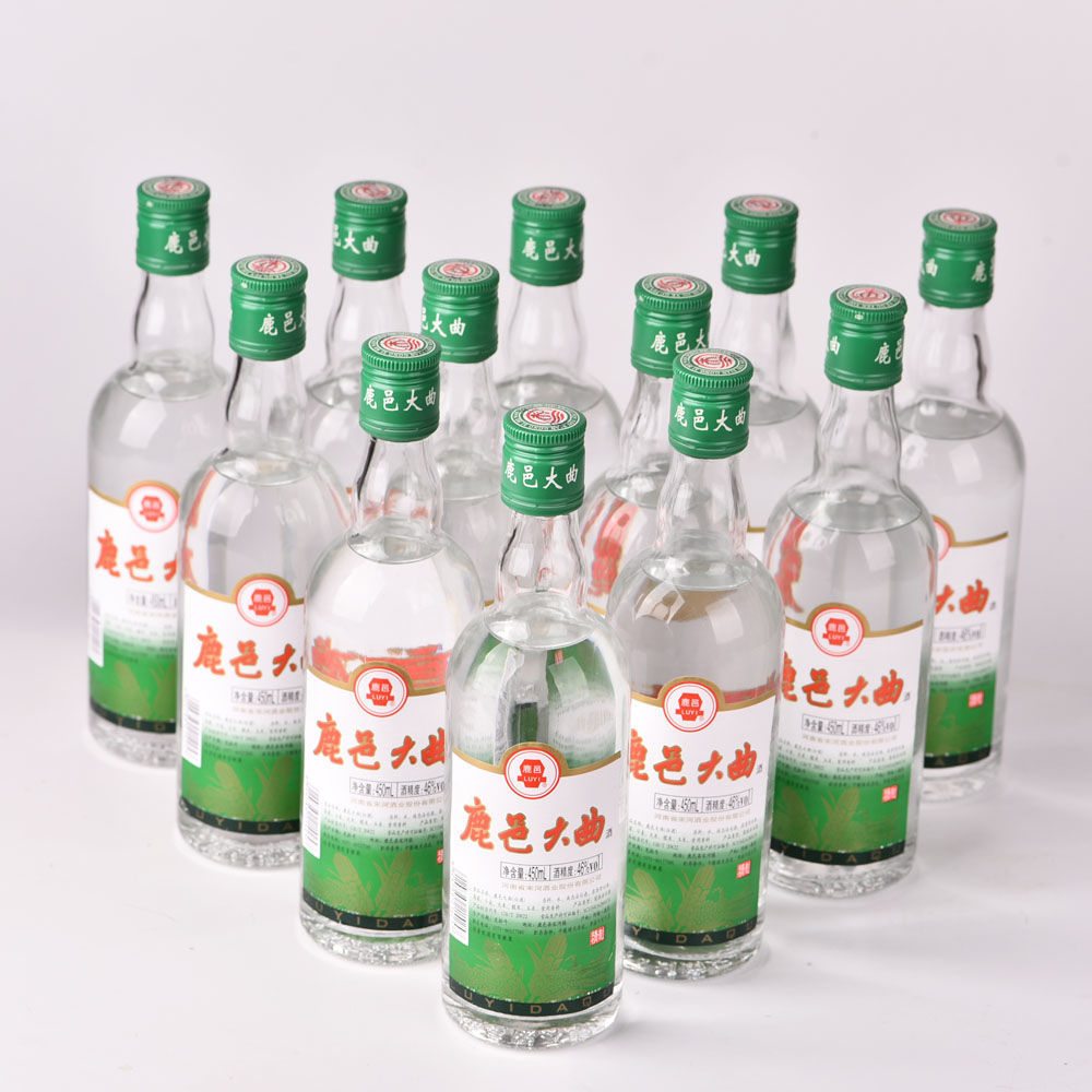鹿邑县大曲光瓶白酒 46度浓香型白酒 一件12瓶 450ml简装光瓶白酒